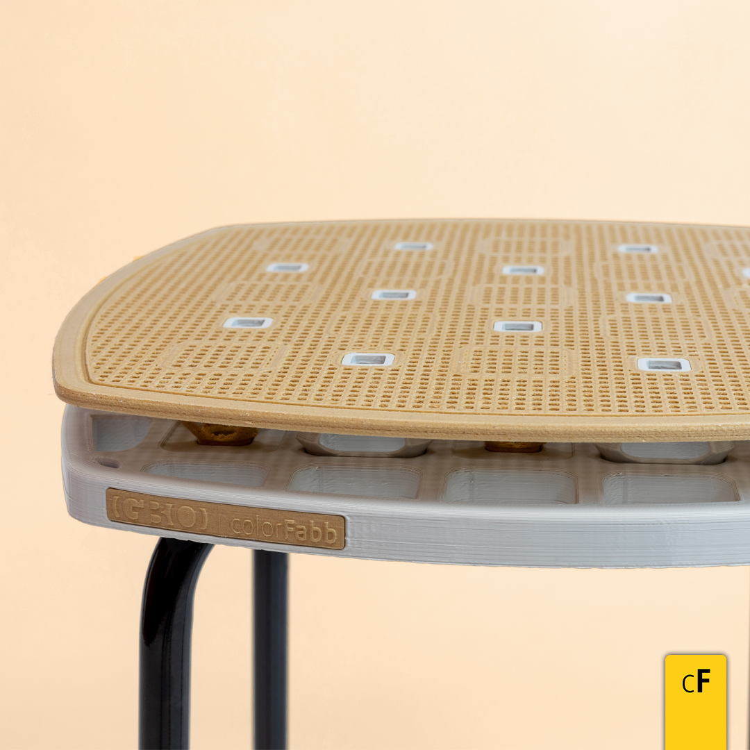 woodFill and PLA Economy Light Gray stool woodFill and PLA Economy Light Gray 3d printed stool