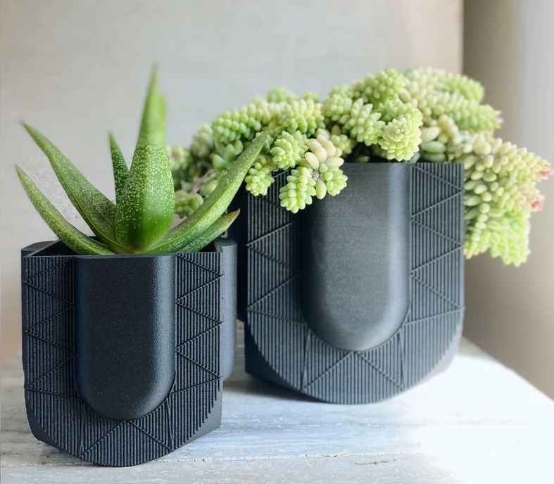 3D-printed design with plants 3D-printed design with plants