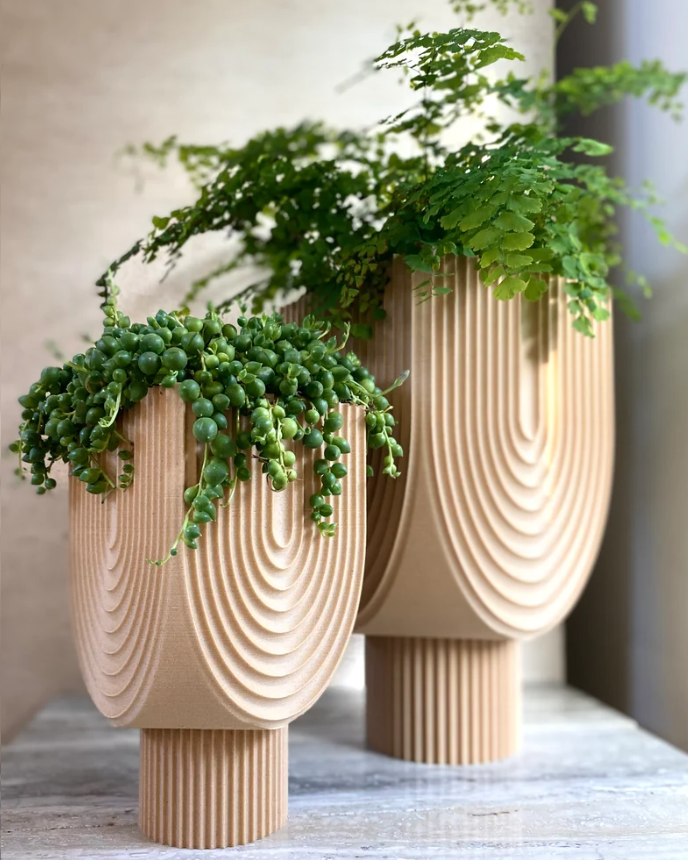 3D-printed design with plants 3D-printed design with plants